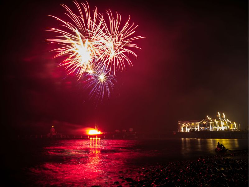 Feuerwerk über der Ostsee