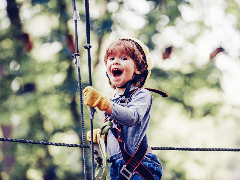 Kind im Kletterwald