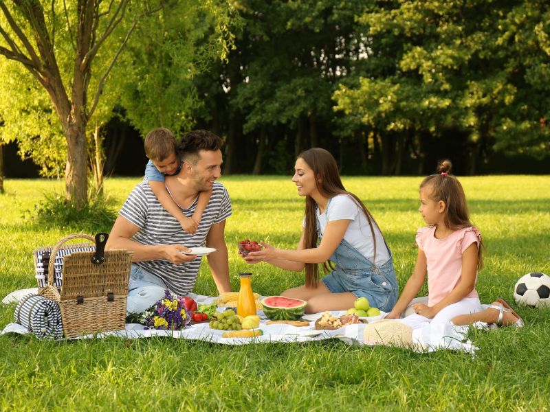 Nachhaltige Aktivitäten im Urlaub: Ein Picknick macht Spaß und schadet der Umwelt nicht.