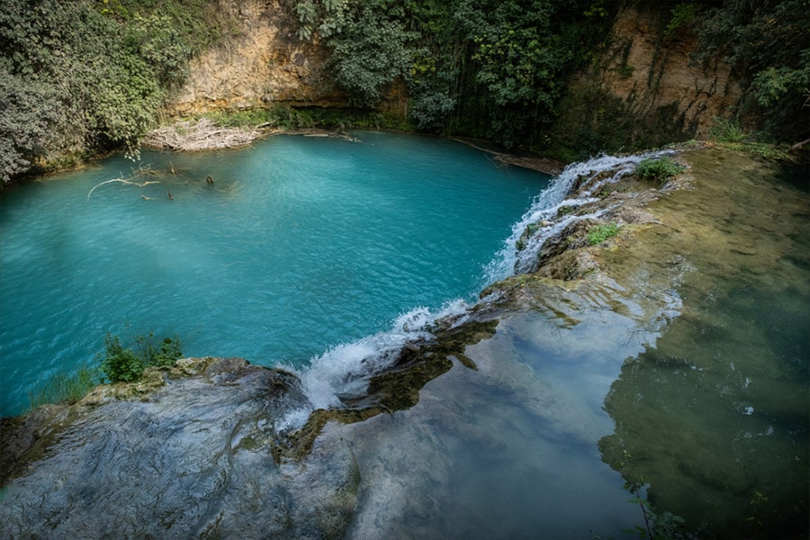Der 15 Meter hohe Diborrato-Wasserfall
